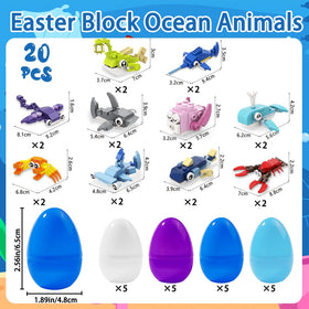 Celltestria eggs-filled blocks featuring whales and crabs for imaginative Easter fun