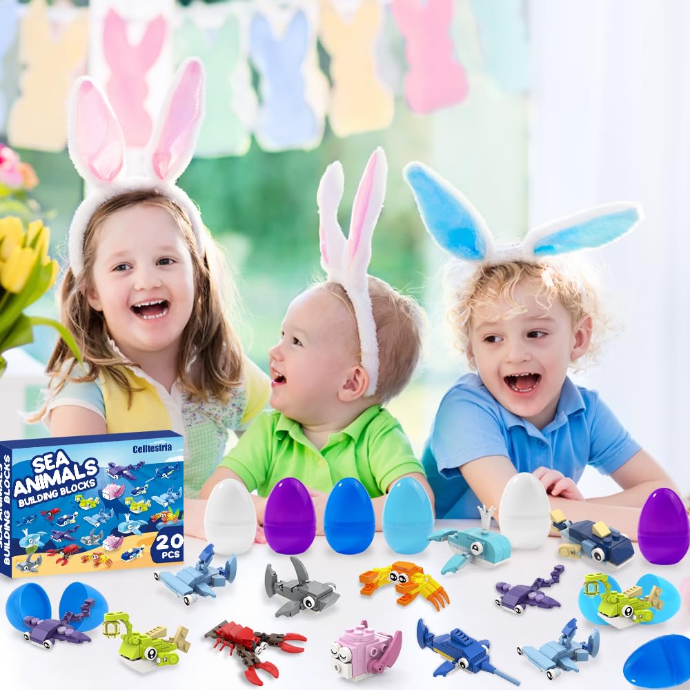 Celltestria kid-friendly, non-toxic blocks promote hands-on coordination during Easter activities