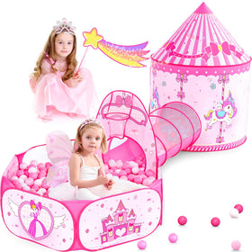 Celontry 3-in-1 princess play tent with pop-up setup for quick, effortless fun.