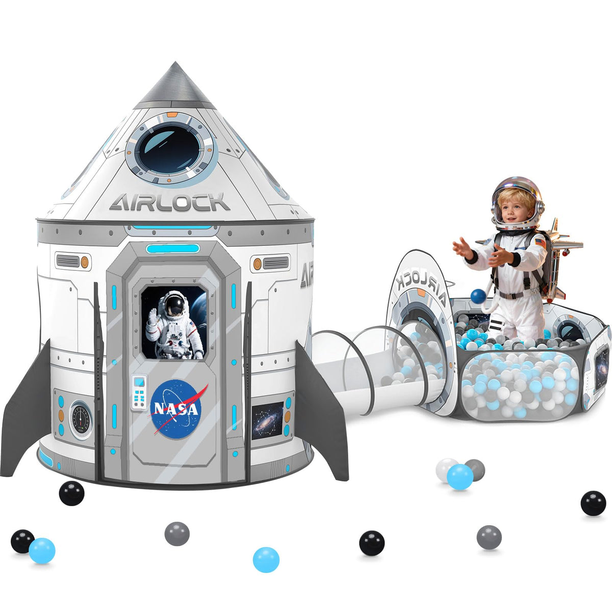 Celontry 3Pcs Rocket Play Tent with quick pop-up setup for indoor fun