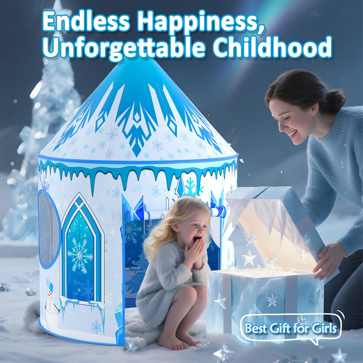 Celontry kids blue castle pattern sparks imaginative pretend play