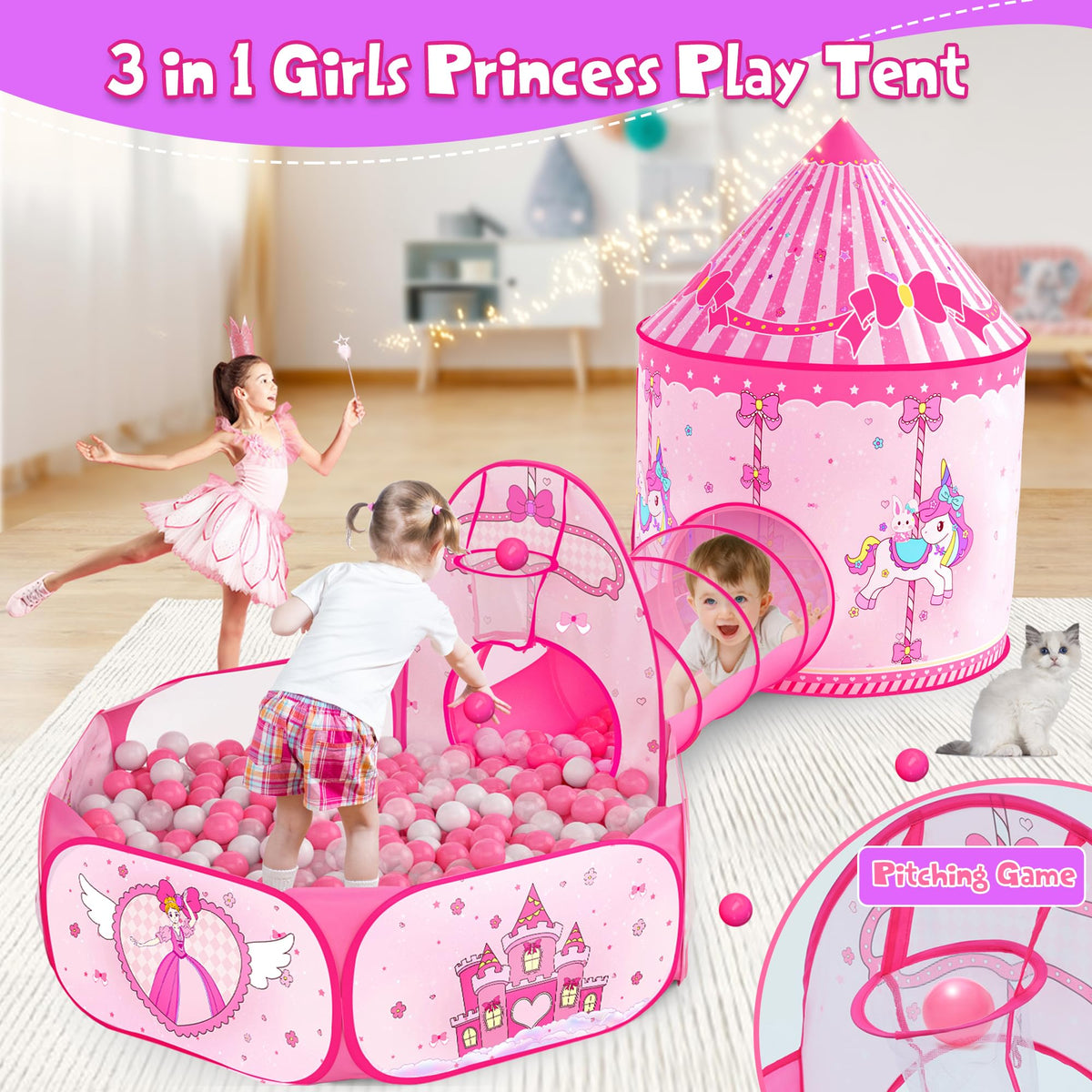 Celontry pink play tent crafted from kid-friendly materials for worry-free use.