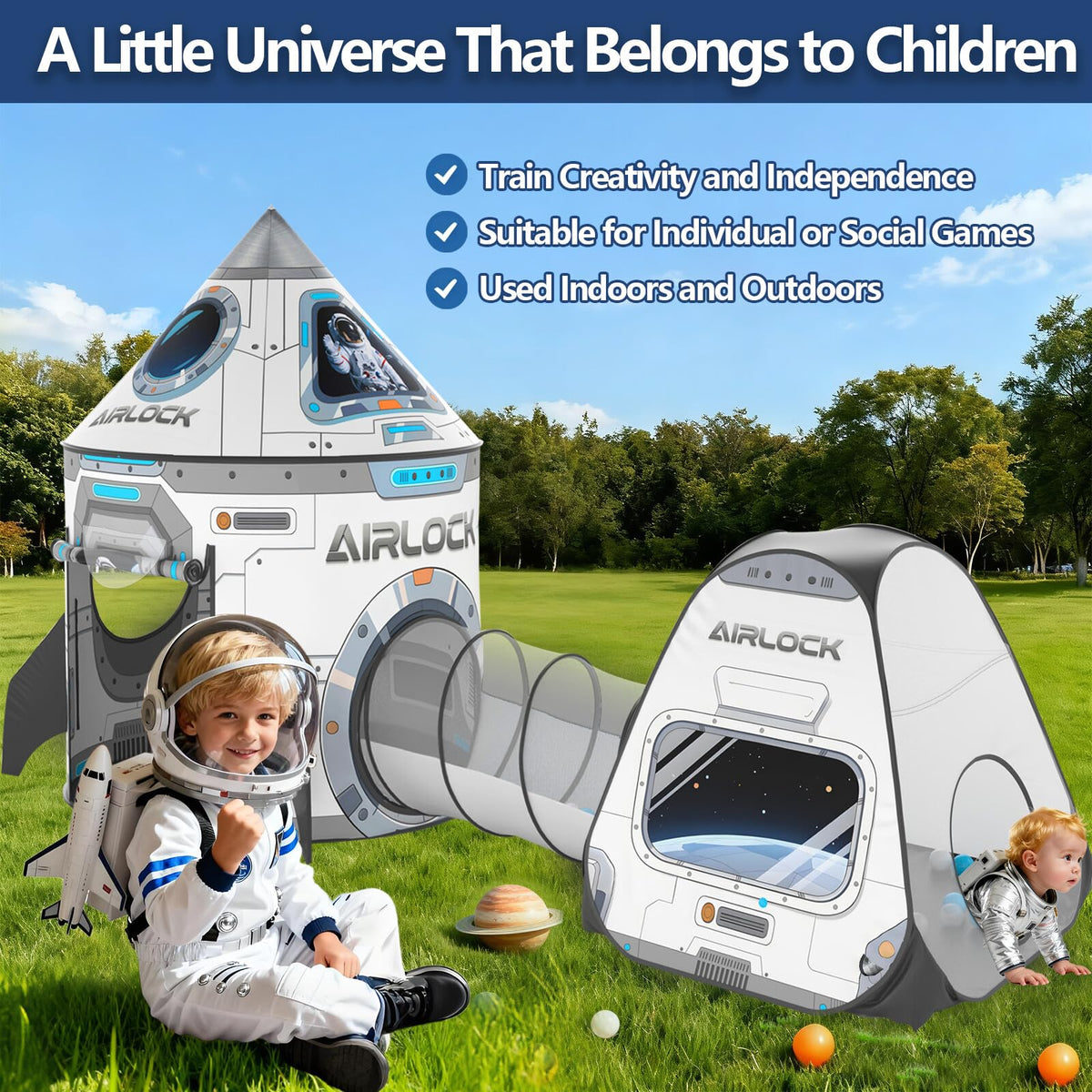 Celontry rocket tent castle structure offers imaginative role-play and cozy hideouts.