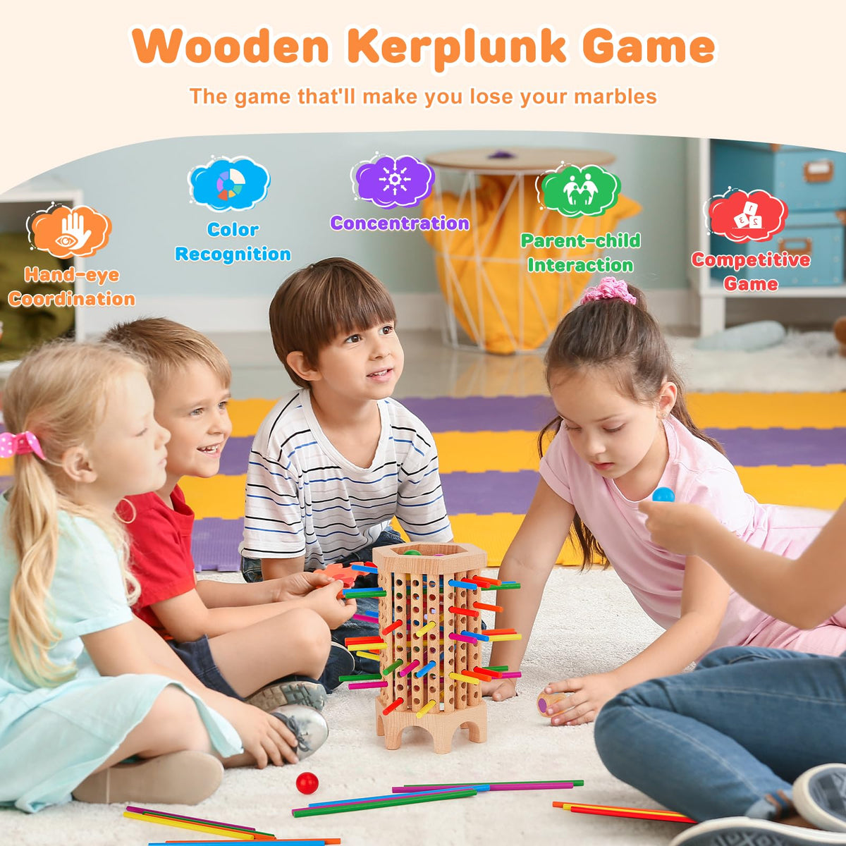 Centtechi 36 colorful sticks for sorting and counting activities