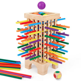 Centtechi Montessori wooden board game on table with colorful sticks for fine motor practice