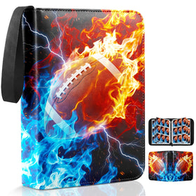 CenviaLuxy football card binder closed showing durable PU leather protection against dust