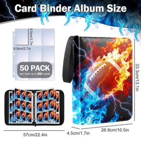 CenviaLuxy football card binder open with sleeves visible for easy viewing