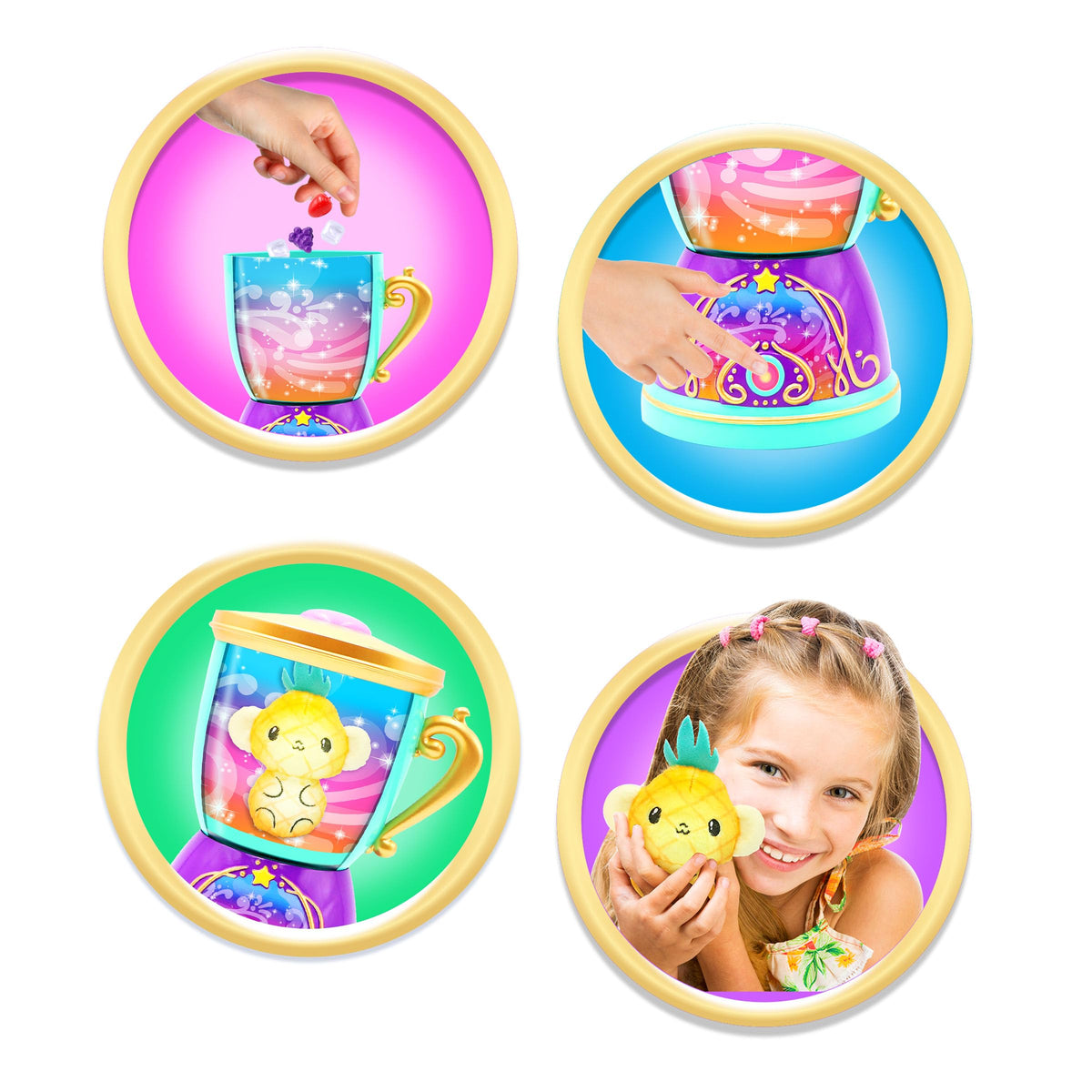 Cepia Wiz-O-Magic Surprise Blender Toy spinning action showcases magical sounds that enhance immersive pretend kitchen play.