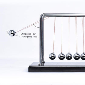CERROPI Newton cradle showing perfectly aligned balls for visual focus