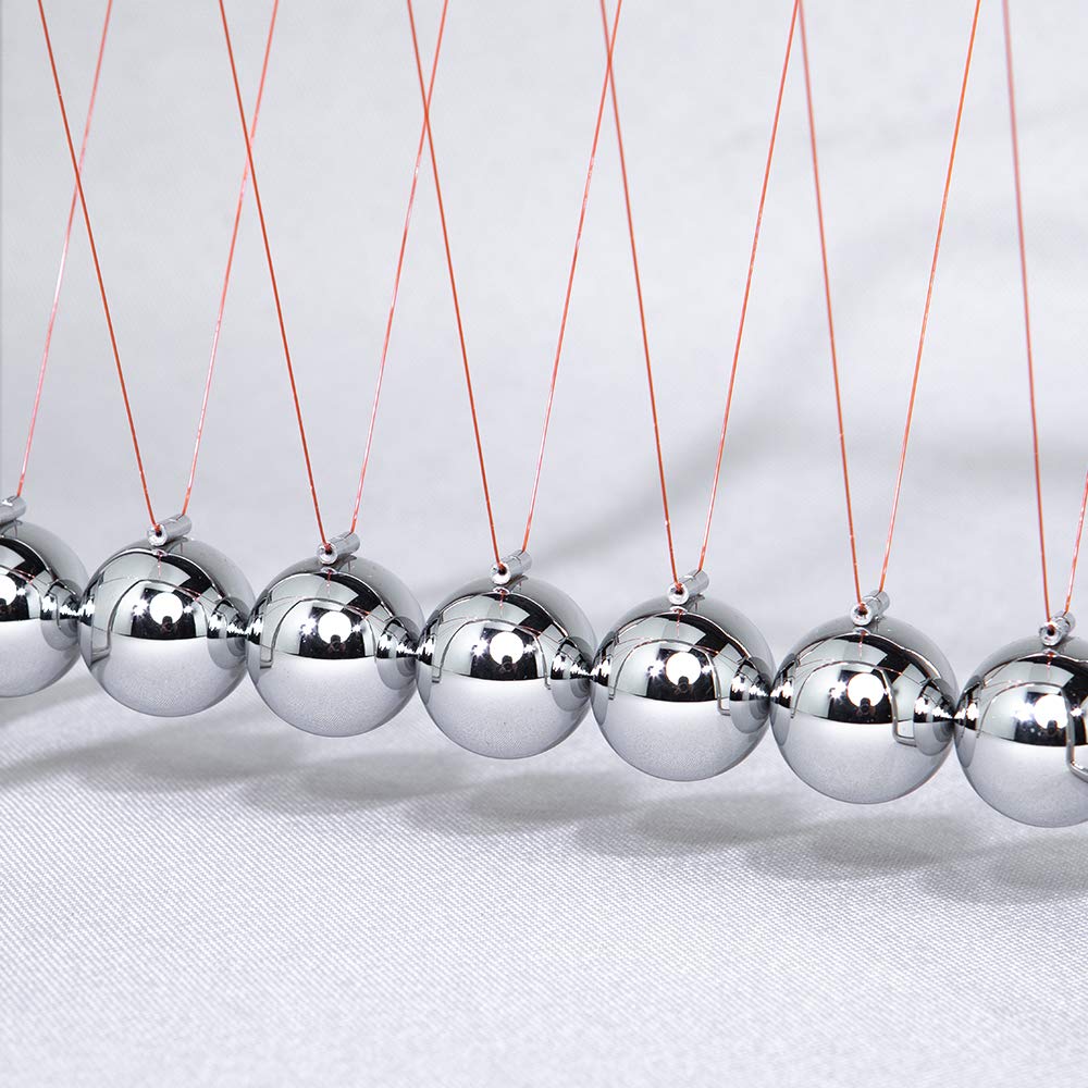 CERROPI Newtons Cradle on a tidy desk setup illustrating office decor