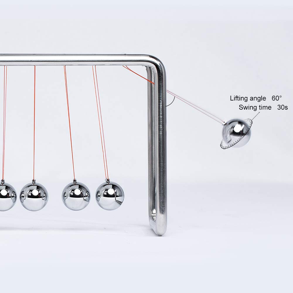 CERROPI Newtons Cradle front view with 7 balanced balls for stress-relief aesthetics