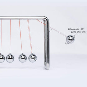 CERROPI Newtons Cradle front view with 7 balanced balls for stress-relief aesthetics