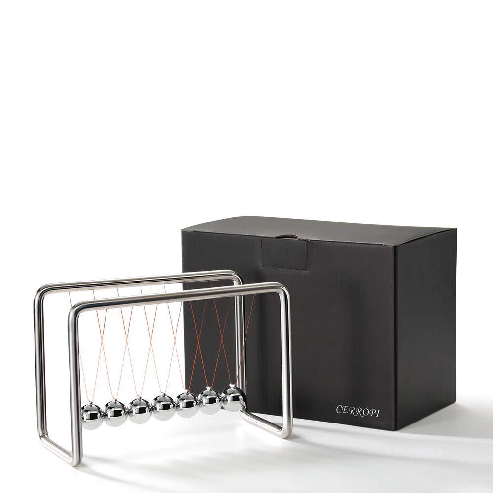 CERROPI Newtons Cradle gift ready set with extra ball and cloth