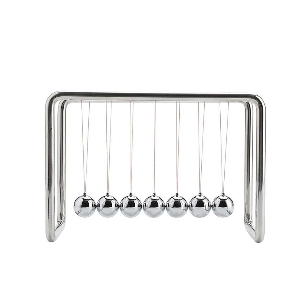CERROPI Newtons Cradle side view, precise alignment for smooth momentum display on your desk