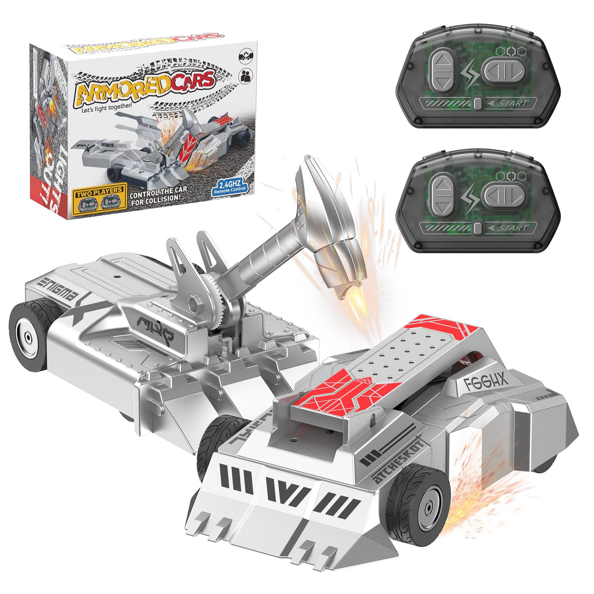 Cetuai remote control battle robot with hammer in action for hands-on STEM learning.