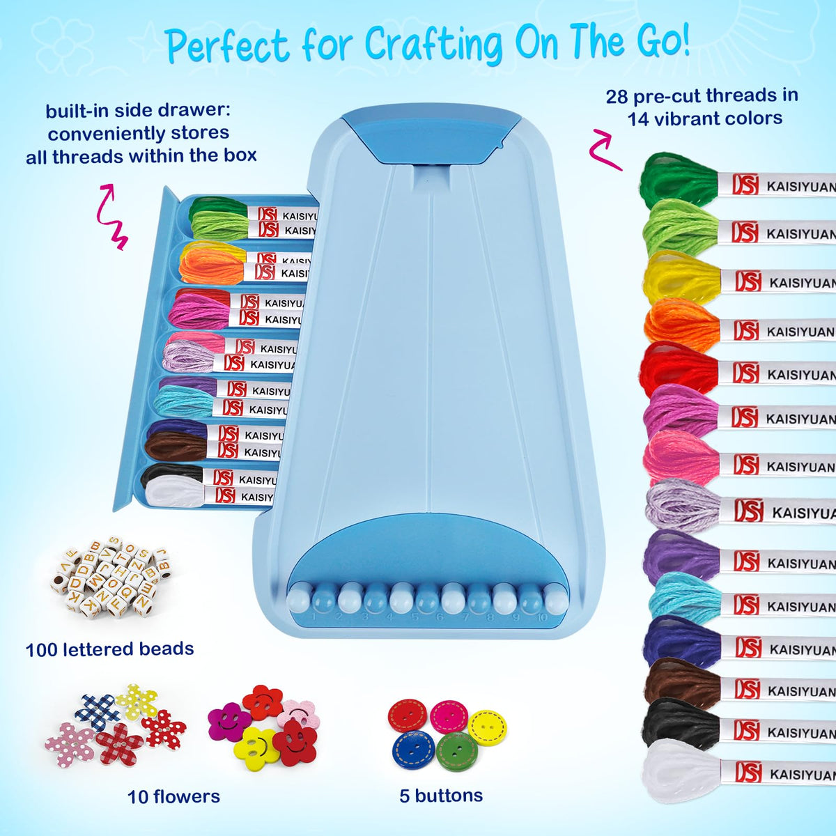 CEUCAL kit side drawer stores threads and beads neatly for mess-free crafting