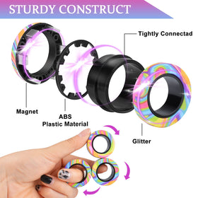 Cevioce fidget rings close-up showing seamless surface and portable design for on-the-go focus.