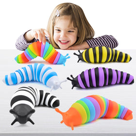 Cevioce Sensory Slug six-pack shown together for group play and travel, focused on stress relief.