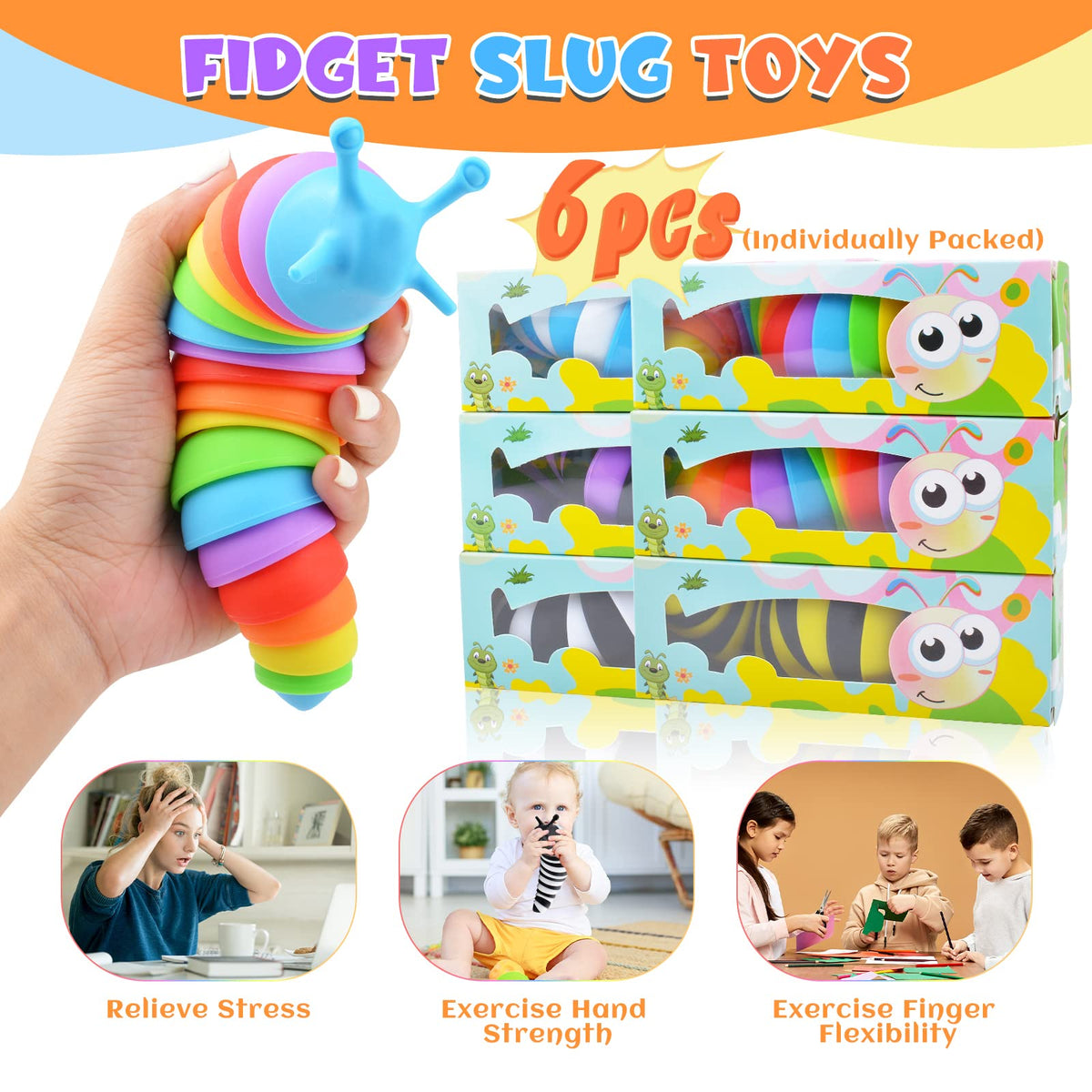 Cevioce Sensory Slug in-hand use demonstrates portable stress relief during work or travel.