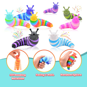 Cevioce slug in bright colors shown as party favors for group fun.