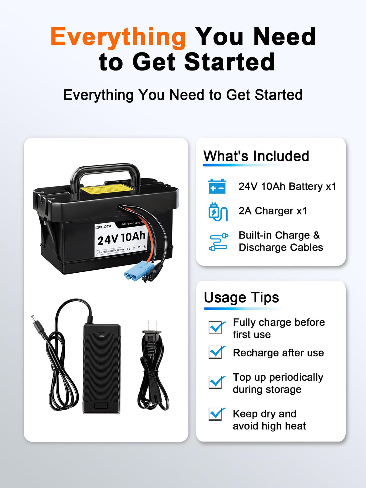 CFGOTA lightweight battery pack enabling easy transport and replacement on the go