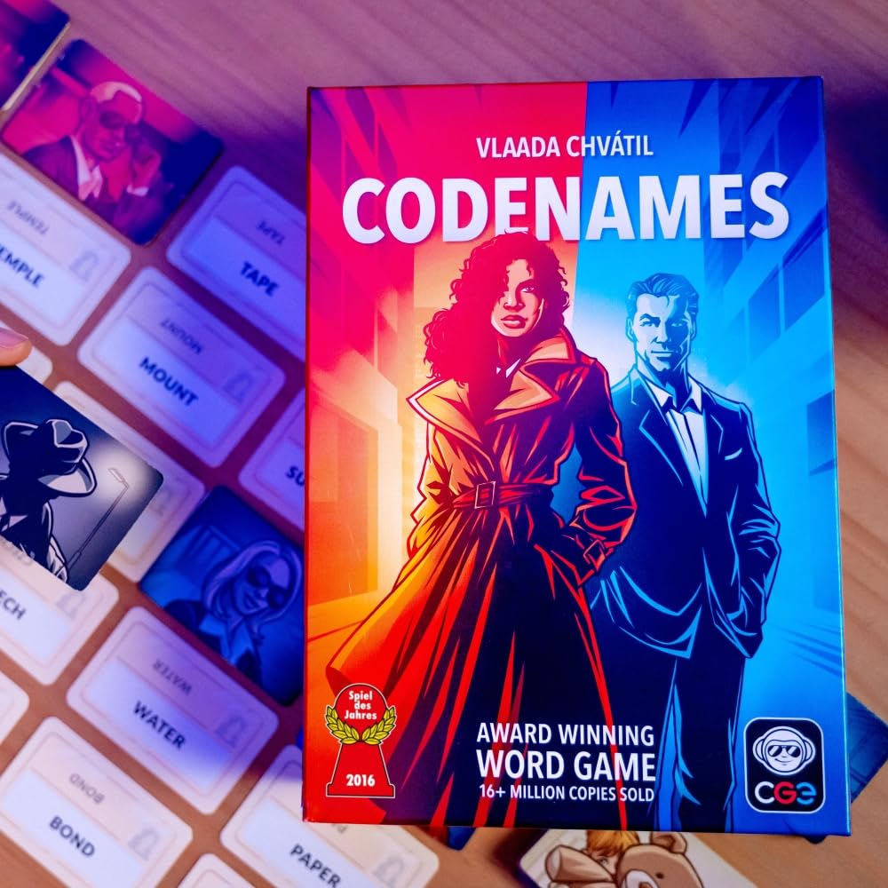 CGE Codenames 2nd Edition box art highlighting components