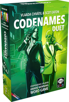 CGE Codenames Duet 2E box front for quick two-player setup.