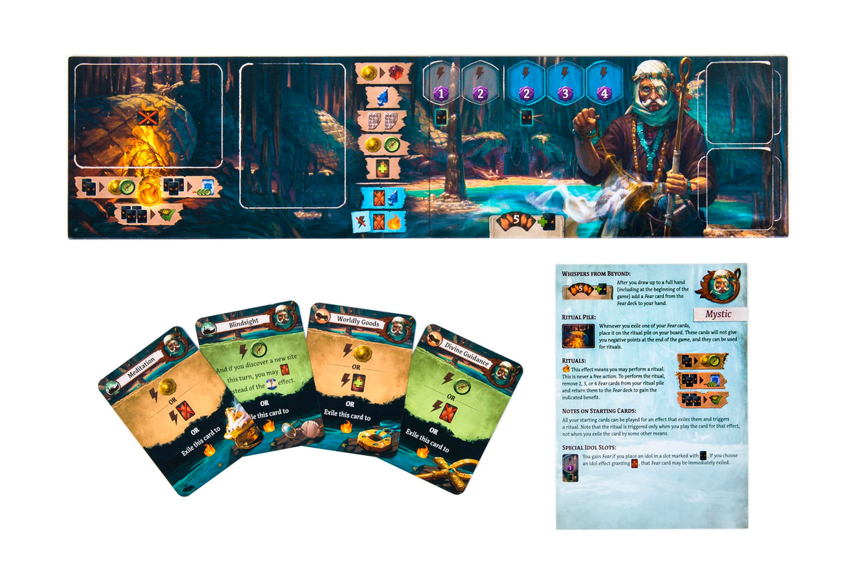 CGE Lost Ruins of Arnak Expedition Leaders item card showing resource interactions.