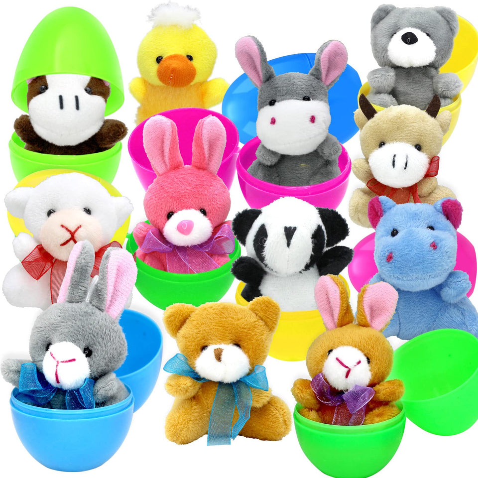 CH HAICHENG 12-pack eggs with plush toys inside for exciting Easter hunts.