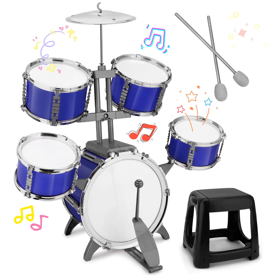 CHADRIGIVS upgraded kids drum set full view showing complete kit