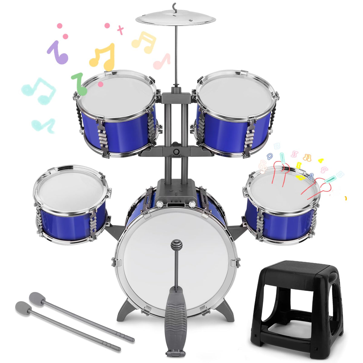 CHADRIGIVS upgraded kids drum set portable for home or travel