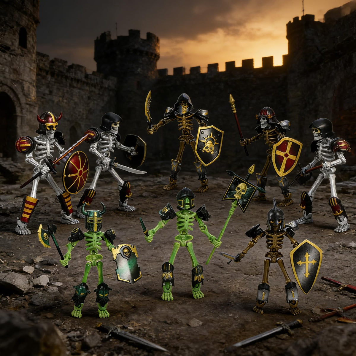 ChainnForces poseable 3D printed toy suitable for desktop or shelf display.