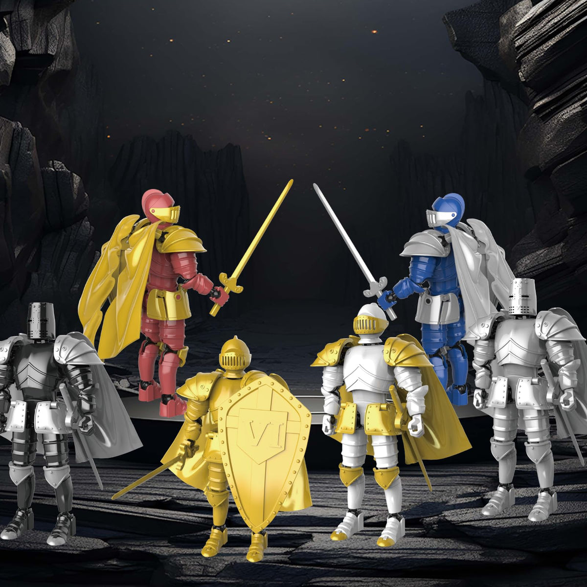 ChainnForces knight figure durable PVC withstands handling and display.