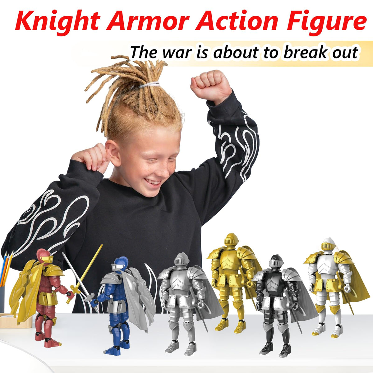 ChainnForces knight figure shield in action pose for epic tabletop displays.