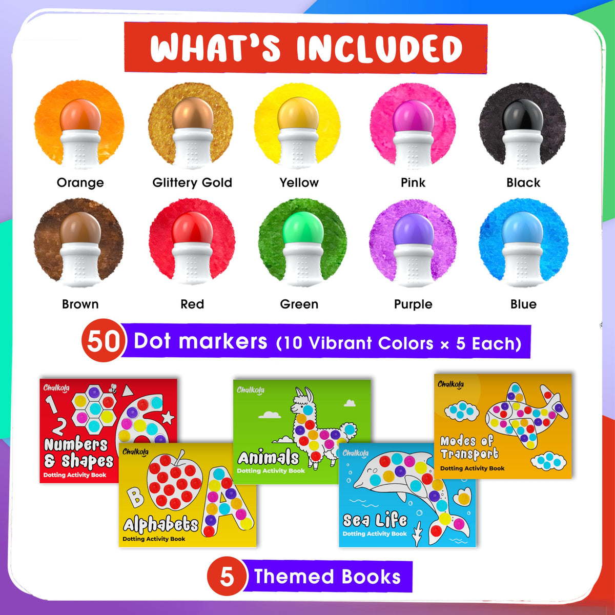 Chalkola ergonomic easy-grip dot markers held by a child during early writing