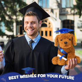 Chalyna blue graduation dog plush ideal for school ceremonies