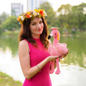 Chalyna flamingo plush pink color — bright, cheerful celebration decor.