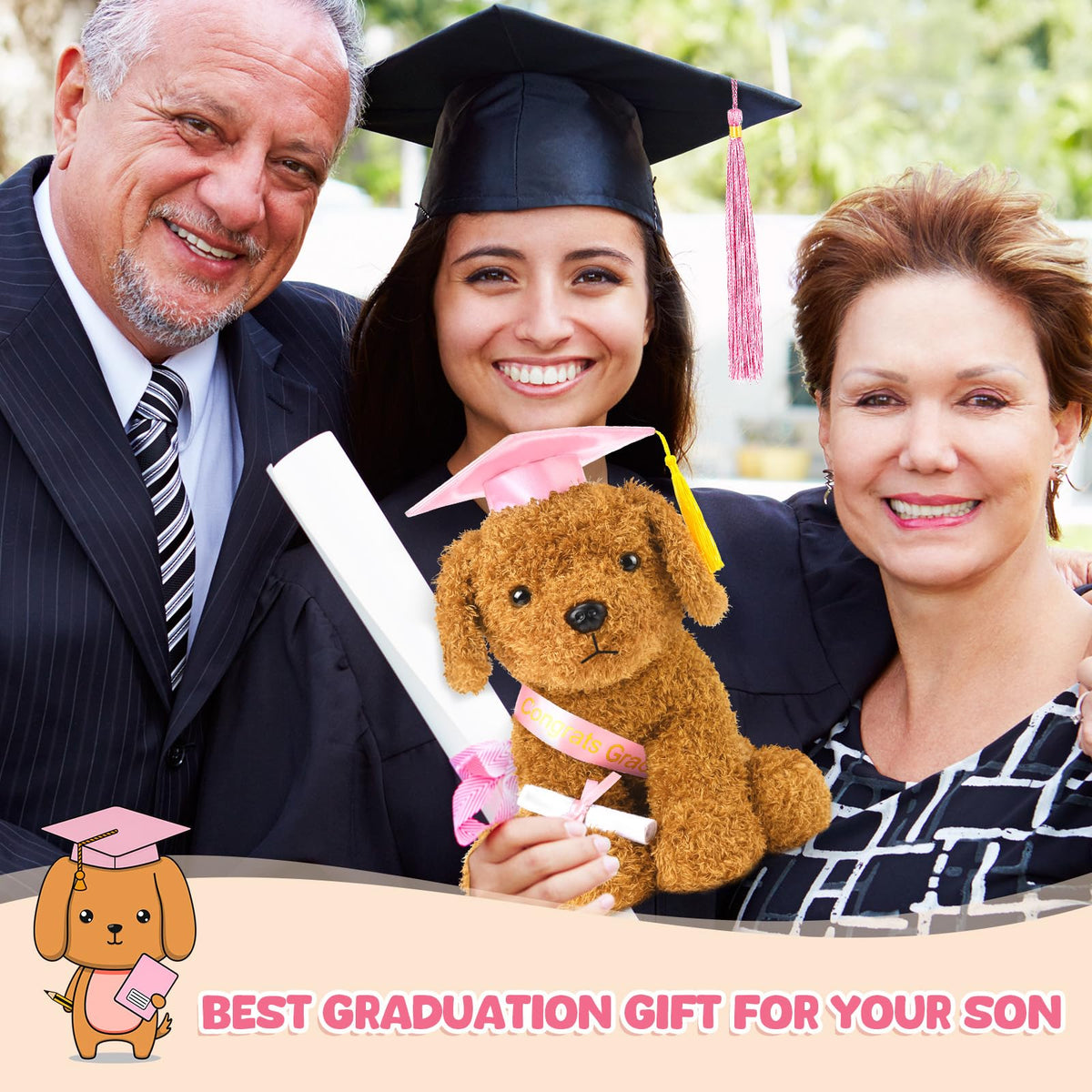 Chalyna graduation dog plush classroom decor keepsake