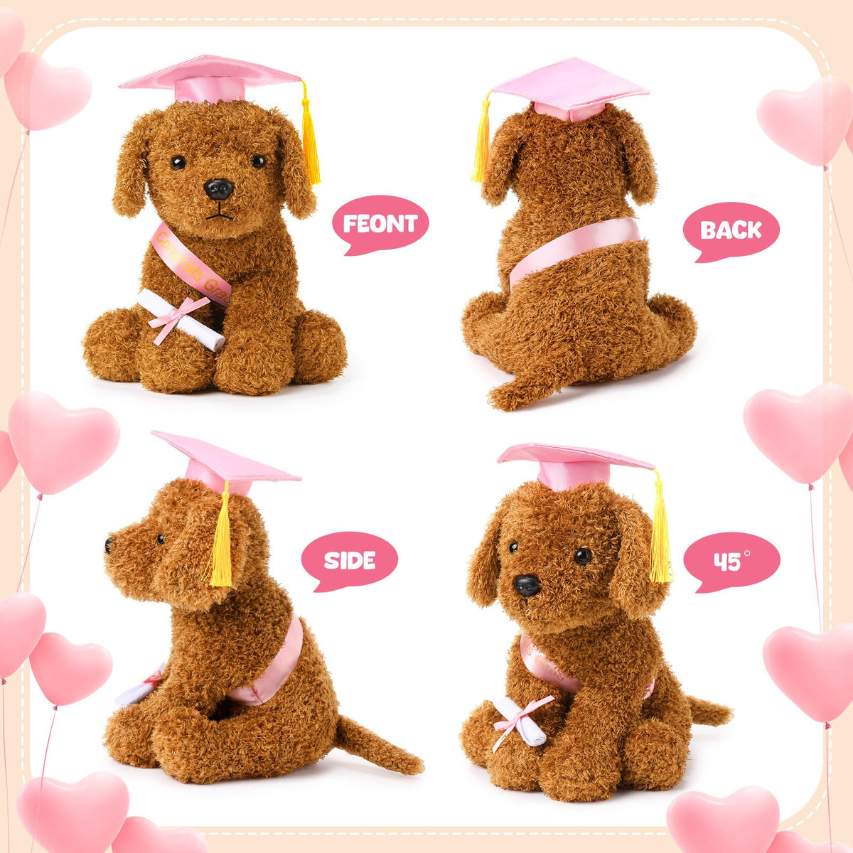 Chalyna 10 inch plush dog with soft fur ideal for hugging