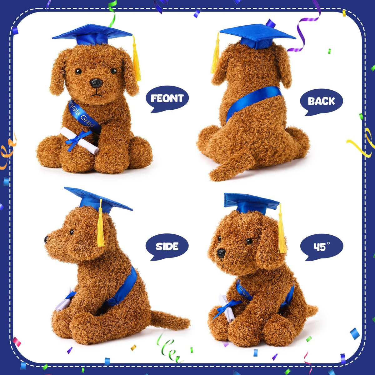 Chalyna plush dog with sash makes a charming photo prop