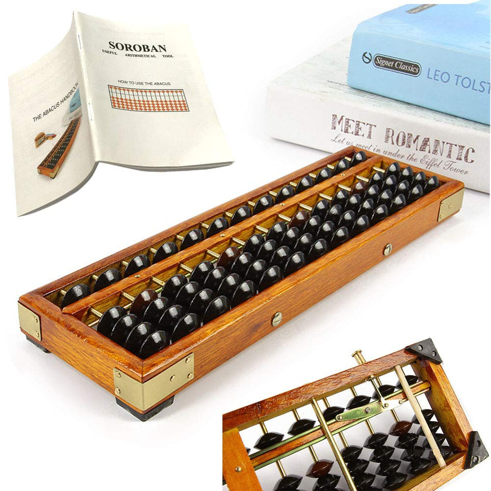 Chamigush vintage wooden abacus soroban with 13 columns for precise counting.