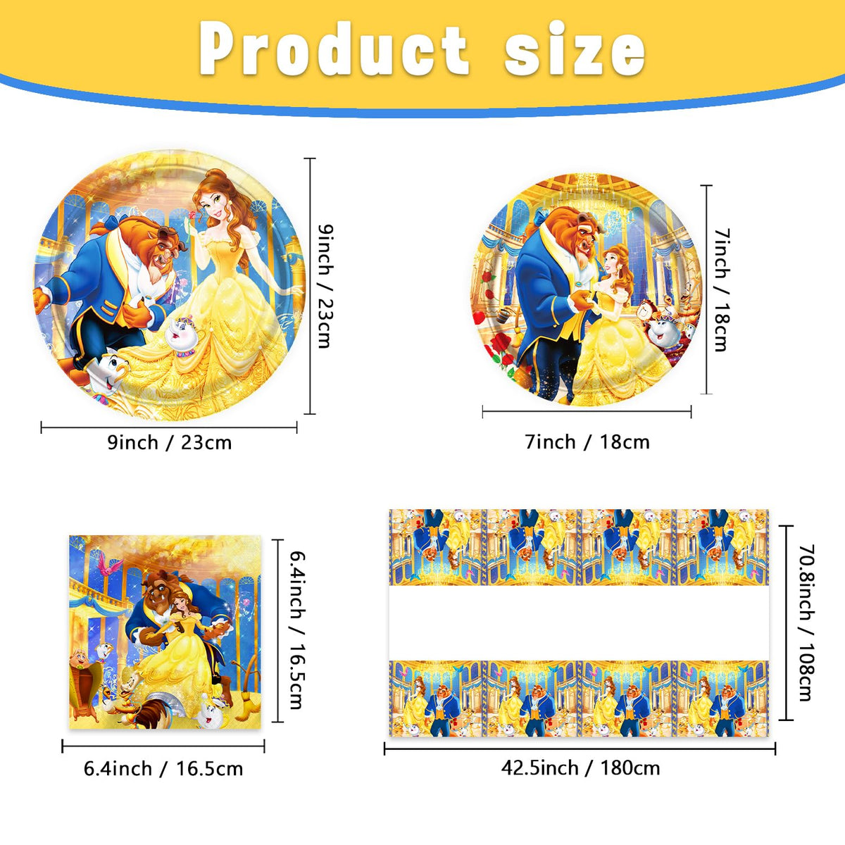 CHAMPBULL Beauty and the Beast napkins, bold colors to spruce up the table