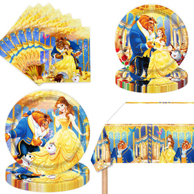 CHAMPBULL Beauty and the Beast 7inch plates close-up, durable for party snacks