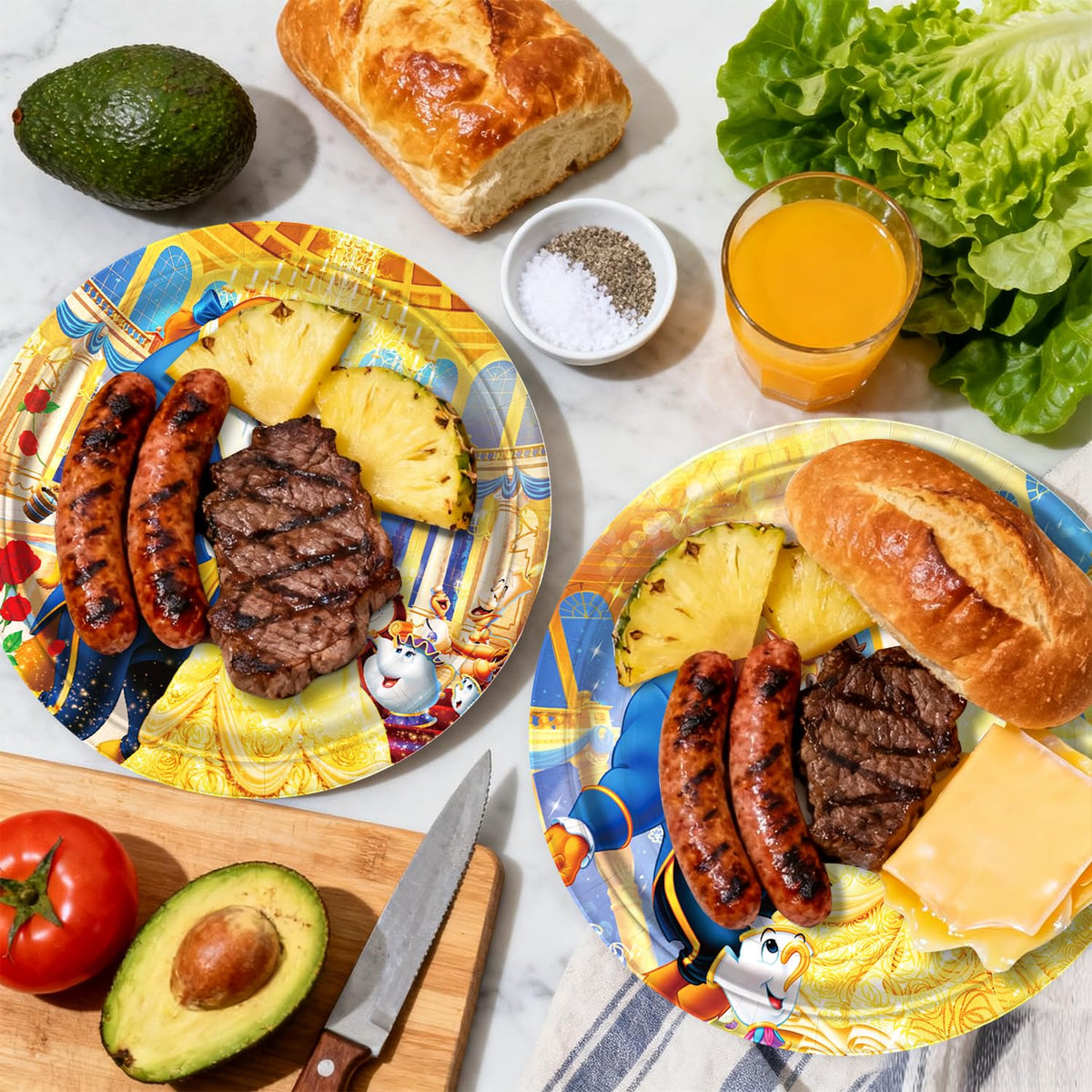 CHAMPBULL Beauty and the Beast print, vivid art enhances the festive table