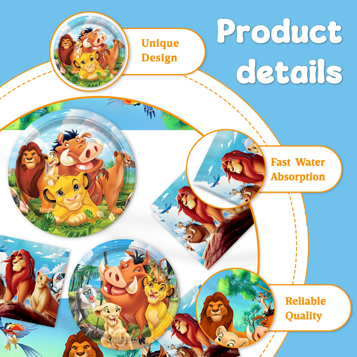 CHAMPBULL Lion-Kings tablecover protecting surfaces with vivid party vibes.