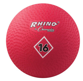 Champion Sports 16-inch red playground ball with durable nylon-wound construction for long-lasting play.