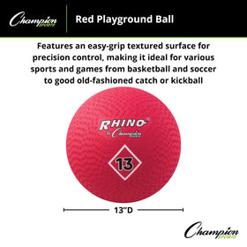 Champion Sports Playground Ball 2 ply nylon construction withstands repeated bouncing