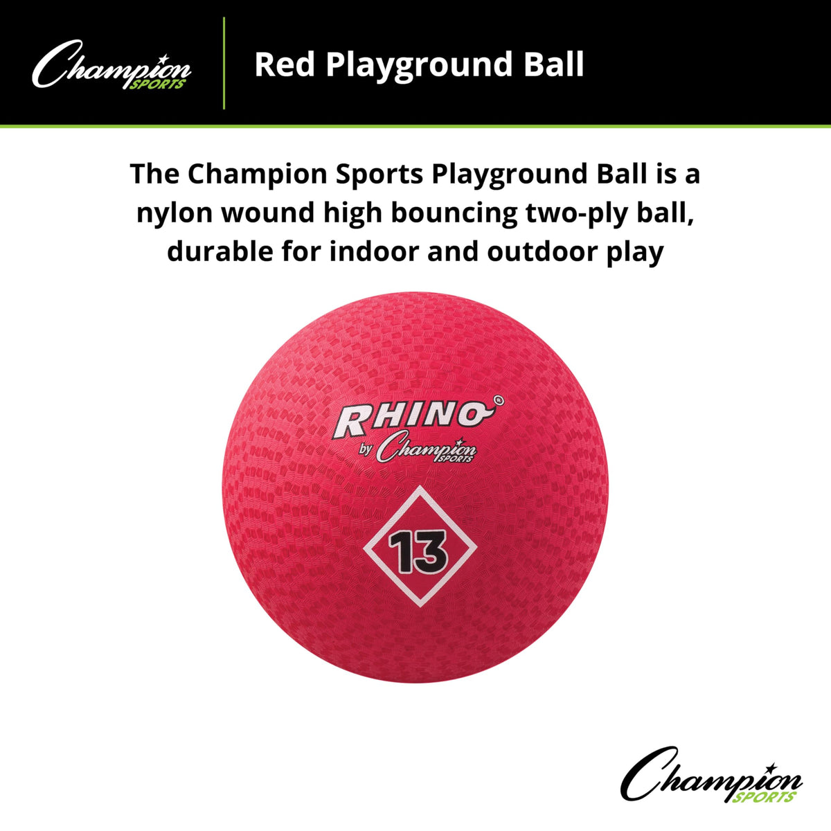 Champion Sports Playground Ball ships deflated for easy storage and transport