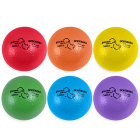 Champion Sports Rhino Skin 6-inch colorful dodgeballs for versatile indoor and outdoor play.