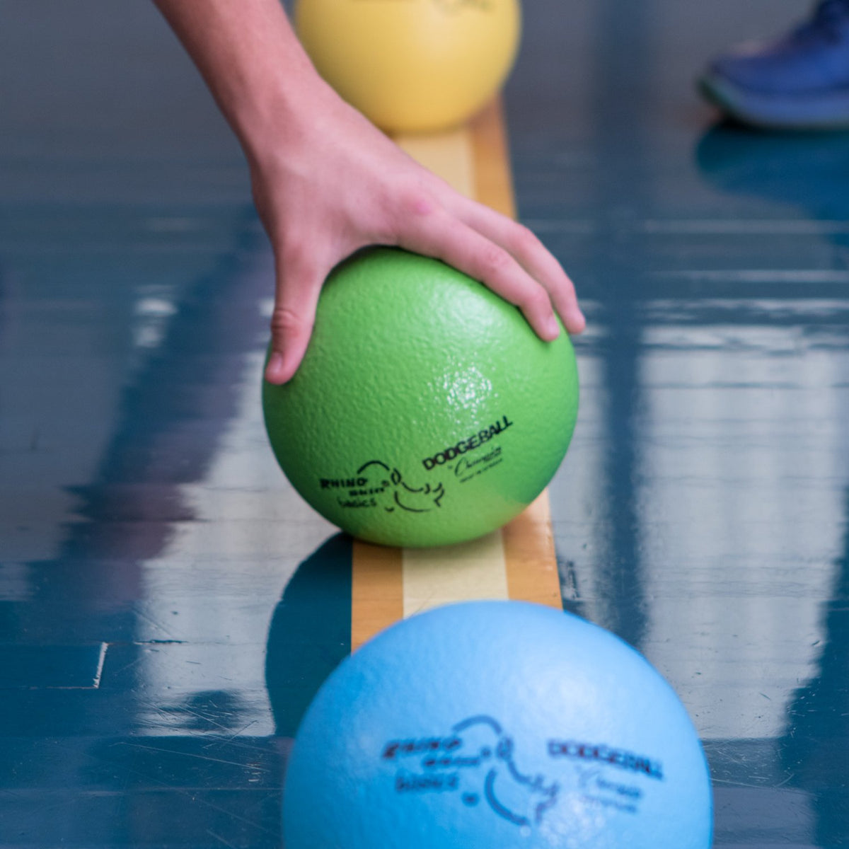Colorful 6-inch dodgeballs designed for safe contact and easy catching.